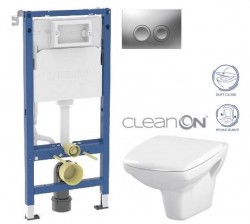 GEBERIT DuofixBasic s matným tlačítkem DELTA21 + WC CERSANIT CLEANON CARINA + SEDÁTKO (458.103.00.2 21MA CA2)