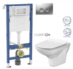 GEBERIT DuofixBasic s matným tlačítkem DELTA21 + WC CERSANIT CLEANON CARINA + SEDÁTKO (458.103.00.2 21MA CA3)
