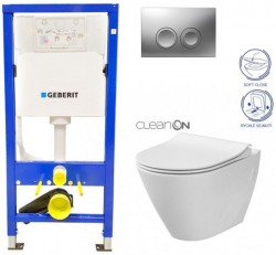 GEBERIT DuofixBasic s matným tlačítkem DELTA21 + WC CERSANIT CLEANON CITY (458.103.00.1 21MA CI1)