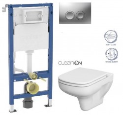GEBERIT DuofixBasic s matným tlačítkem DELTA21 + WC CERSANIT CLEANON COLOUR + SEDÁTKO (458.103.00.2 21MA CN1)