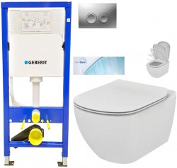 GEBERIT DuofixBasic s matným tlačítkem DELTA21 + WC Ideal Standard Tesi se sedátkem SoftClose, AquaBlade  (458.103.00.1 21MA TE1)