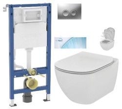 GEBERIT DuofixBasic s matným tlačítkem DELTA21 + WC Ideal Standard Tesi se sedátkem SoftClose, AquaBlade  (458.103.00.2 21MA TE1)