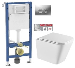 GEBERIT DuofixBasic s matným tlačítkem DELTA21 + WC INVENA FLORINA /VÍROVÉ SPLACH/ WITH SOFT, včetně soft/close sedátka (458.103.00.2 21MA FL1)