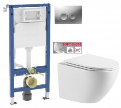 GEBERIT DuofixBasic s matným tlačítkem DELTA21 + WC INVENA LIMNOS WITH SOFT, včetně soft/close sedátka (458.103.00.2 21MA LI1)