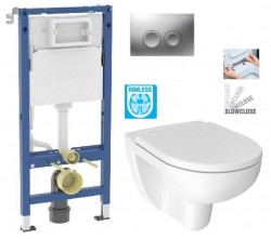 GEBERIT DuofixBasic s matným tlačítkem DELTA21 + WC JIKA LYRA PLUS RIMLESS + SEDÁTKO DURAPLAST SLOWCLOSE (458.103.00.2 21MA LY2)