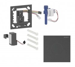 GEBERIT - Elektronické ovládání splachování pisoárů typ 40, bateriové napájení, easy to clean, Bluetooth, kartáčovaný černý chrom (116.034.QD.1)