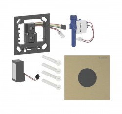 GEBERIT - Elektronické ovládání splachování pisoárů typ 40, síťové napájení, easy to clean, Bluetooth, kartáčovaná mosaz (116.024.QF.1)