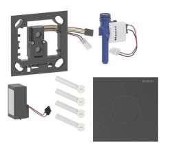 GEBERIT - Elektronické ovládání splachování pisoárů typ 40, síťové napájení, easy to clean, Bluetooth, kartáčovaný černý chrom (116.024.QD.1)