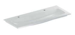 GEBERIT - iCon Dvojumyvadlo nábytkové 120x48x13 cm, bez přepadu, 2 otvory pro baterii, bílá (501.846.00.1)
