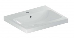 GEBERIT - iCon Umyvadlo 60x48x16 cm, s přepadem, s otvorem pro baterii, KeraTect, bílá (501.834.00.2)
