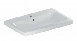 GEBERIT - iCon Umyvadlo 75x48x16 cm, s přepadem, s otvorem pro baterii, bílá (501.835.00.1)