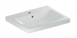 GEBERIT - iCon Umyvadlo na desku 60x48x16 cm, s přepadem, s otvorem pro baterii, KeraTect, bílá (501.847.00.2)