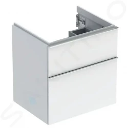 GEBERIT - iCon Umyvadlová skříňka 592x615x476 mm, 2 zásuvky, lesklá bílá (502.303.01.2)