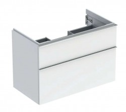 GEBERIT - iCon Umyvadlová skříňka 89x62x48 cm, 2 zásuvky, lesklá bílá (502.305.01.2)