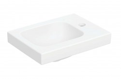 GEBERIT - iCon Umývátko 38x28 cm, bez přepadu, otvor pro baterii vpravo, matná bílá (501.830.JT.1)