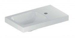 GEBERIT - iCon Umývátko 53x31x13 cm, bez přepadu, otvor pro baterii vpravo, bílá (501.832.00.1)