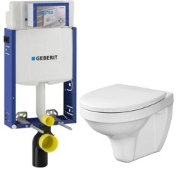 GEBERIT KOMBIFIX ECO, nádržka UP 320 bez tlačidla + WC CERSANIT DELFI + SEDADLO (110.302.00.5 DE1)