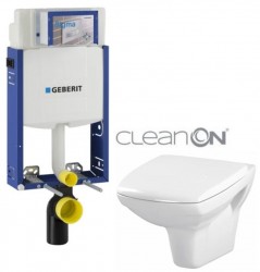 GEBERIT KOMBIFIX ECO, nádržka UP 320 bez tlačítka + WC CERSANIT CLEANON CARINA  + SEDÁTKO (110.302.00.5 CA1)