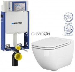 GEBERIT KOMBIFIX ECO, nádržka UP 320 bez tlačítka + WC CERSANIT CLEANON CASPIA + SEDÁTKO (110.302.00.5 CP1)