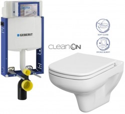 GEBERIT KOMBIFIX ECO, nádržka UP 320 bez tlačítka + WC CERSANIT CLEANON COLOUR + SEDÁTKO (110.302.00.5 CN1)