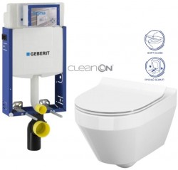 GEBERIT KOMBIFIX ECO, nádržka UP 320 bez tlačítka + WC CERSANIT CLEANON CREA OVÁL + SEDÁTKO (110.302.00.5 CR1)