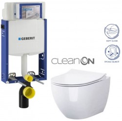 GEBERIT KOMBIFIX ECO, nádržka UP 320 bez tlačítka + WC CERSANIT ZEN CLEANON + SEDÁTKO (110.302.00.5 HA1)