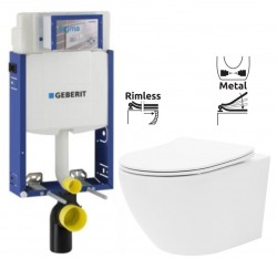 GEBERIT KOMBIFIX ECO, nádržka UP 320 bez tlačítka + WC REA Carlo Flat Mini Rimless + SEDÁTKO (110.302.00.5 CF1)