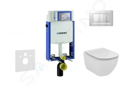 GEBERIT - Kombifix Modul pro závěsné WC s tlačítkem Sigma30, matný chrom/chrom + Ideal Standard Tesi - WC a sedátko, Aquablade, SoftClose (110.302.00.5 NU7)