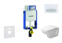 GEBERIT - Kombifix Modul pro závěsné WC s tlačítkem Sigma50, alpská bílá + Duravit D-Code - WC a sedátko, Rimless, SoftClose (110.302.00.5 NH8)