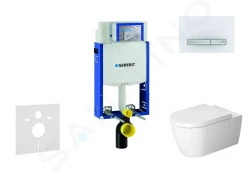 GEBERIT - Kombifix Modul pro závěsné WC s tlačítkem Sigma50, alpská bílá + Duravit ME by Starck - WC a sedátko, Rimless, SoftClose (110.302.00.5 NM8)