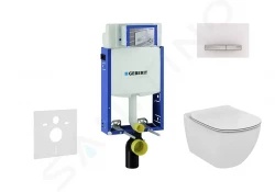 GEBERIT - Kombifix Modul pro závěsné WC s tlačítkem Sigma50, alpská bílá + Ideal Standard Tesi - WC a sedátko, Aquablade, SoftClose (110.302.00.5 NU8)