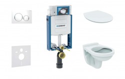 GEBERIT - Kombifix Set předstěnové instalace, klozet Alpha se sedátkem, tlačítko Sigma20, bílá/chrom (110.302.00.5 ND4)