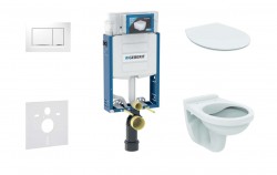 GEBERIT - Kombifix Set předstěnové instalace, klozet Alpha se sedátkem, tlačítko Sigma20, bílá/chrom (110.302.00.5 ND5)