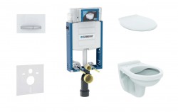 GEBERIT - Kombifix Set předstěnové instalace, klozet Alpha se sedátkem, tlačítko Sigma50, alpská bílá (110.302.00.5 NR8)