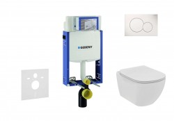 GEBERIT - Kombifix Set předstěnové instalace, klozetu a sedátka Ideal Standard Tesi, tlačítka Sigma01, Rimless, SoftClose, alpská bílá (110.302.00.5 NE1)