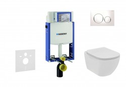 GEBERIT - Kombifix Set předstěnové instalace, klozetu a sedátka Ideal Standard Tesi, tlačítka Sigma20, Rimless, SoftClose, bílá/chrom (110.302.00.5 NE4)