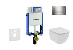 GEBERIT - Kombifix Set předstěnové instalace, klozetu a sedátka Ideal Standard Tesi, tlačítka Sigma20, Rimless, SoftClose, lesklý chrom/chrom mat (110.302.00.5 NE6)