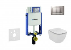 GEBERIT - Kombifix Set předstěnové instalace, klozetu a sedátka Ideal Standard Tesi, tlačítka Sigma30, matný chrom/chrom (110.302.00.5 NF7)
