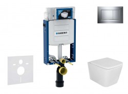 GEBERIT - Kombifix Set předstěnové instalace, klozetu Arkas a sedátka softclose, tlačítko Sigma30, chrom (SANI15CA1108)