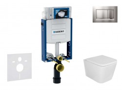 GEBERIT - Kombifix Set předstěnové instalace, klozetu Arkas a sedátka softclose, tlačítko Sigma30, lakovaný chrom mat/chrom (SANI15CA1109)