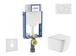 GEBERIT - Kombifix Set předstěnové instalace, klozetu Arkas I a sedátka softclose, tlačítko Sigma01, alpská bílá (SANI15CA3164)