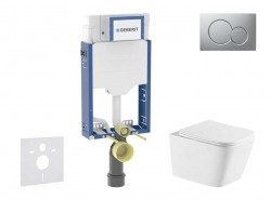GEBERIT - Kombifix Set předstěnové instalace, klozetu Arkas I a sedátka softclose, tlačítko Sigma01, lakovaný matný chrom (SANI15CA2110)