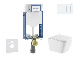GEBERIT - Kombifix Set předstěnové instalace, klozetu Arkas I a sedátka softclose, tlačítko Sigma20, bílá/bílá mat (SANI15CA3169)