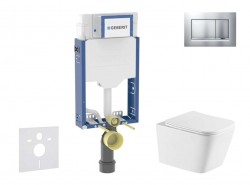 GEBERIT - Kombifix Set předstěnové instalace, klozetu Arkas I a sedátka softclose, tlačítko Sigma20, lakovaný chrom mat/chrom (SANI15CA2109)