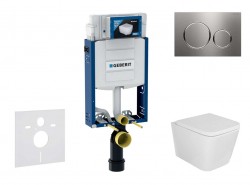 GEBERIT - Kombifix Set předstěnové instalace, klozetu Arkas I a sedátka softclose, tlačítko Sigma20, nerez (SANI15CA6104)