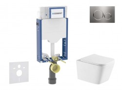 GEBERIT - Kombifix Set předstěnové instalace, klozetu Arkas I a sedátka softclose, tlačítko Sigma20, nerez (SANI15CA6112)