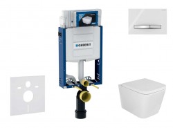 GEBERIT - Kombifix Set předstěnové instalace, klozetu Arkas I a sedátka softclose, tlačítko Sigma50, chrom/alpská bílá (SANI15CA3132)