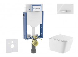 GEBERIT - Kombifix Set předstěnové instalace, klozetu Arkas I a sedátka softclose, tlačítko Sigma50, chrom/alpská bílá (SANI15CA3168)