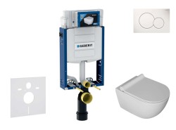 GEBERIT - Kombifix Set předstěnové instalace, klozetu Gaia a sedátka softclose, tlačítko Sigma01, alpská bílá (SANI15CA3103)