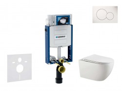 GEBERIT - Kombifix Set předstěnové instalace, klozetu Gaia a sedátka softclose, tlačítko Sigma01, alpská bílá (SANI15CA3116)